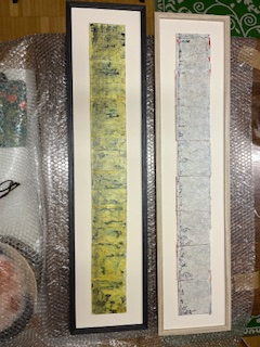 zwei Bilder - fertig für die Hängung in der q Galerie in Schorndorf